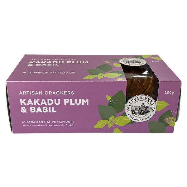 Valley Produce Co. Kakadu Plum & Basil Artisan Crackers 100g