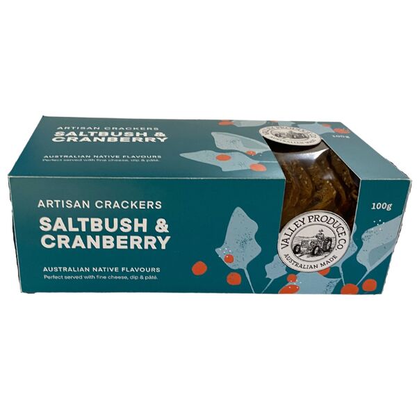 Valley Produce Co. Saltbush & Cranberry Artisan Crackers 100g