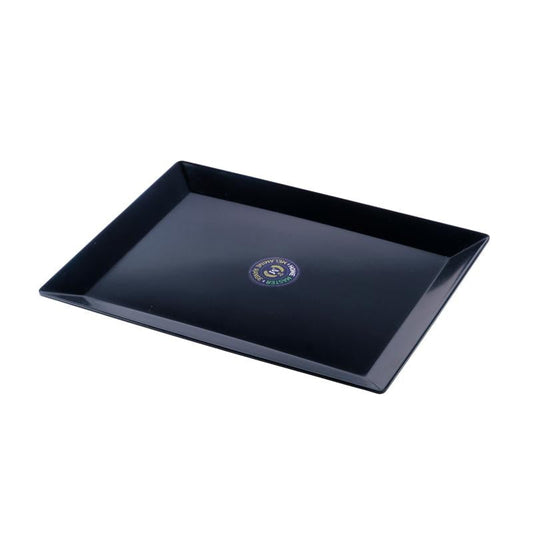 Durable and Stylish Serving Solution - Black Melamine Rectangular Platter Tray 35x25x2cm