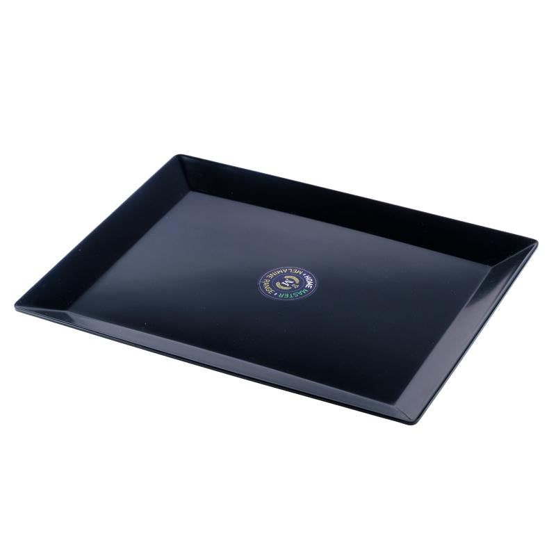 Elegant and Durable Serving Solution - Black Melamine Rectangular Platter Tray 40x30x2.5cm