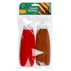 Sauce Bottles 300ml 2 Pack Kitchen Cooking Serving Tool