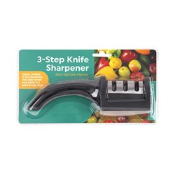 Knives Sharpener 3 in 1 with Non Slip Grip Handle Kitchen Cooking Serving Tool