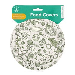 Food Covers Green/White Vegetables Sketches 3 Pack Kitchen Cooking Serving Tool