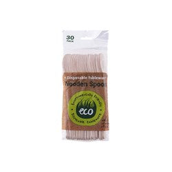 Sustainable and Biodegradable Cutlery - Eco Wooden Spoon (30 pack)