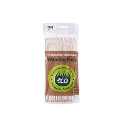 Sustainable and Biodegradable Cutlery - Eco Wooden Fork (30 pack)