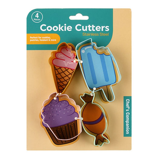 Cute Endless Summer Stainless Steel Cookie Cutter 4-Piece Set Kitchen Cooking Serving Tool