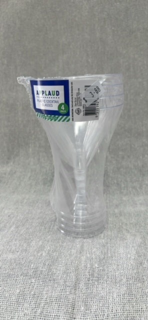 Plastic Cocktail Glasses Clear 4 Pack