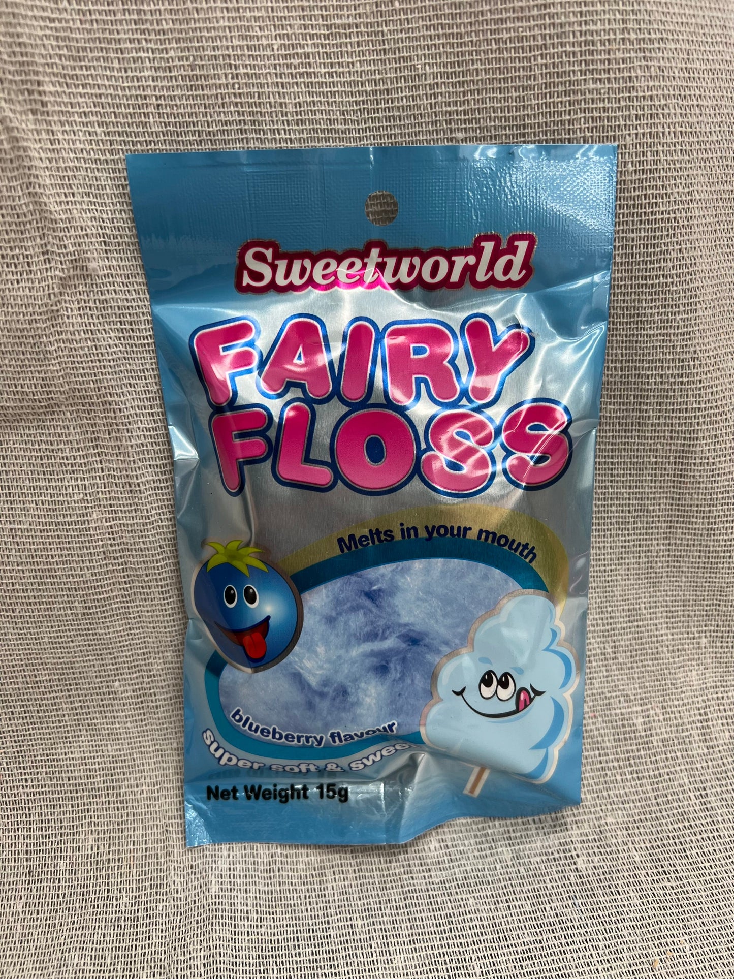 Delicious Sweetworld Blueberry Fairy Floss Candy 15g