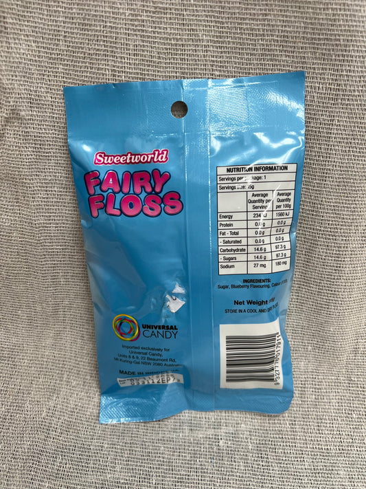 Delicious Sweetworld Blueberry Fairy Floss Candy 15g