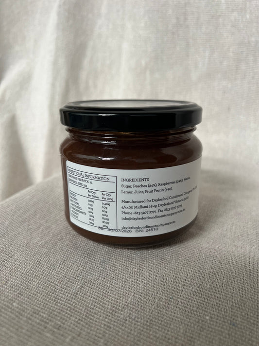 Farm Fresh and Fruity - Daylesford Condiment Company Peach and Raspberry Jam 330g