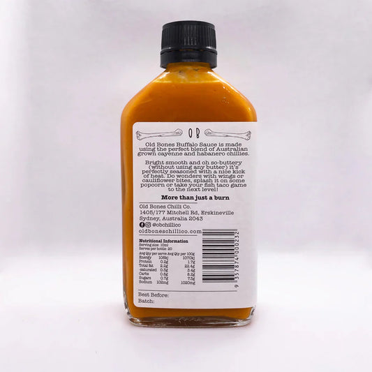 Buffalo Sauce 200ml (Medium Heat Level) - Old Bones Chilli Co