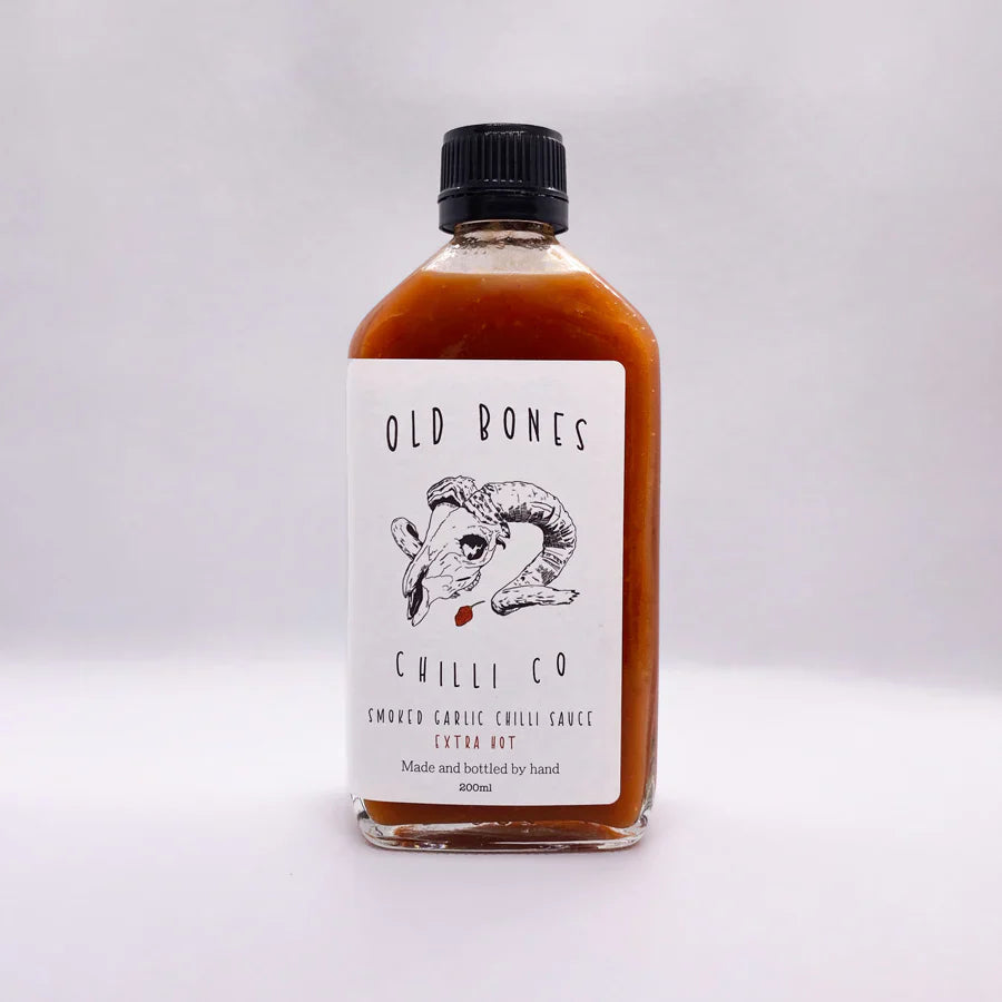 Smoked Garlic Chilli Sauce 200ml (Extra Hot Heat Level) - Old Bones Chilli Co