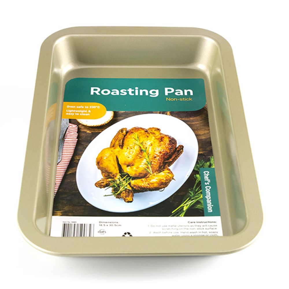 Even Cooking and Easy Cleanup - Champagne Non-Stick Roaster Pan