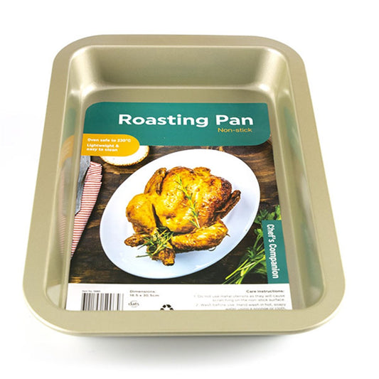 Even Cooking and Easy Cleanup - Champagne Non-Stick Roaster Pan